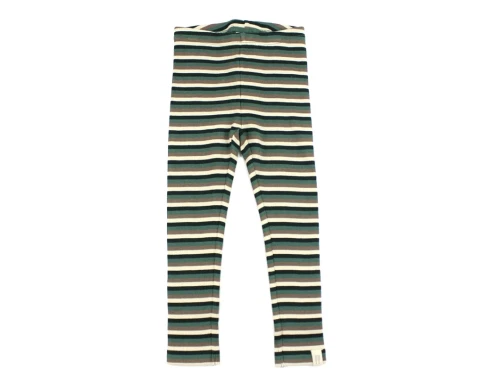 Petit Piao emerald green multi stribede leggings modal